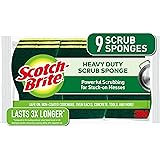 Scotch-Brite Heavy Duty Scrub Sponges, For Washing Dishes and Cleaning Kitchen, 9 Scrub Sponges