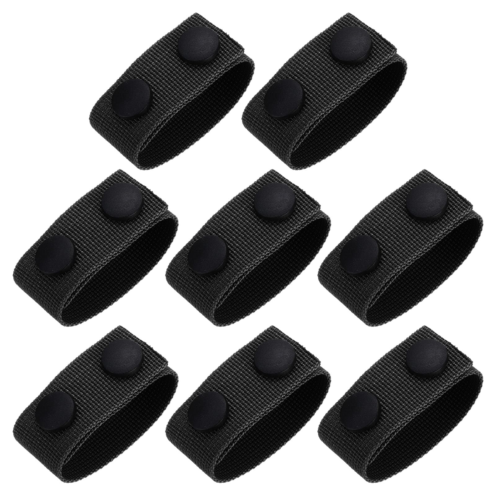 Uxcell Duty Belt, 8Pcs - Fabric Belt Keepers with Double Snaps, Nylon Wide Belt Loop Accessories for Security Guard Equipment (Black)