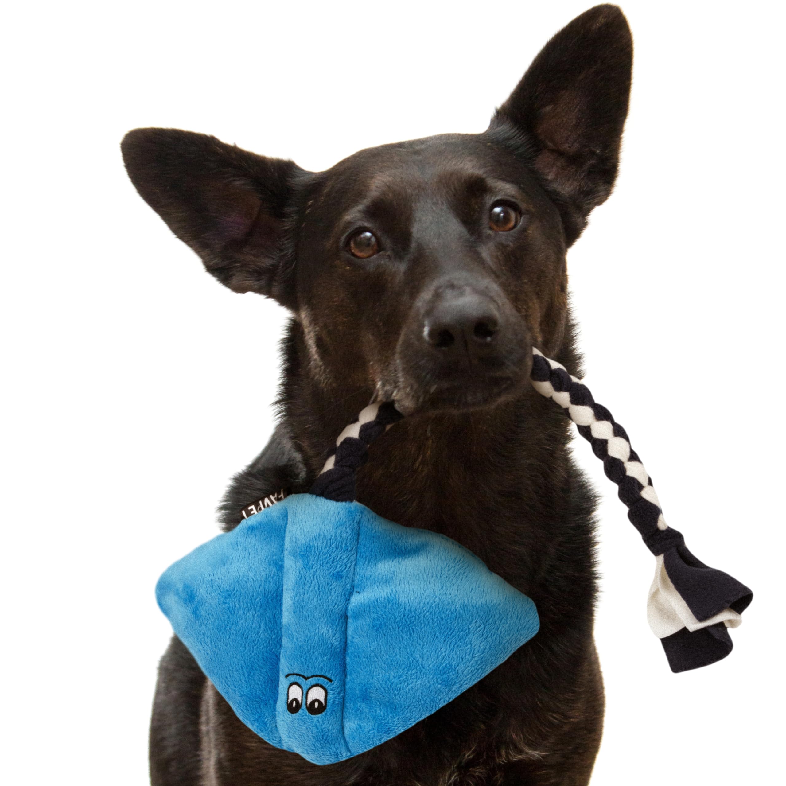 FAVPET Plush Dog Toy Stingray, Sturdy Dog Toy Squeaky Big Dogs, Squeaky Dog Toy Small Dogs Plush Toy, Funny Dog Toy Puppy Plush (Blue)