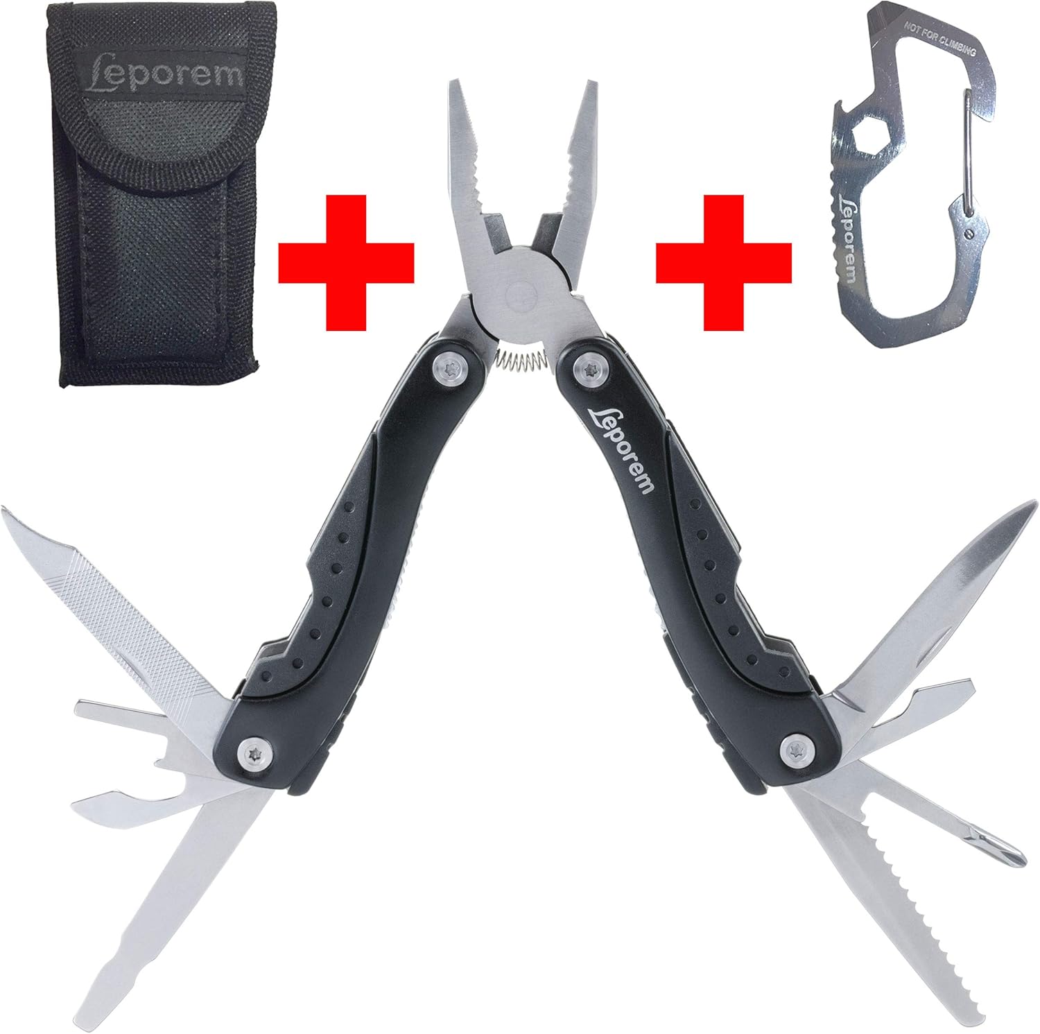 Multitool Multi Tool with FREE Multifunction Carabiner, 15 in 1