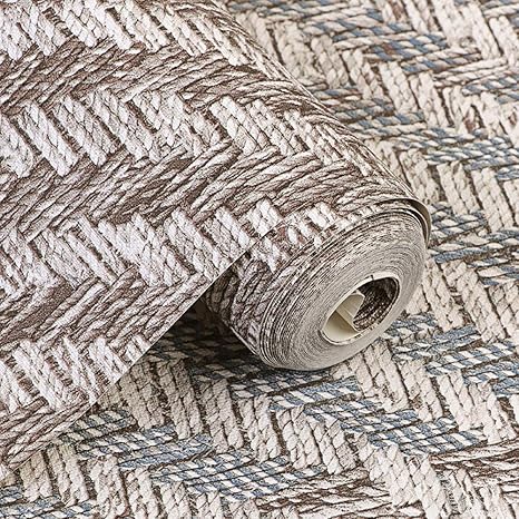 Amazon Co Jp Zxtヴィンテージウィーブ麻ロープ壁紙クラシック寝室居間中国ウインドレレストラン衣類店ノスタルジックな壁紙 Color A ホーム キッチン