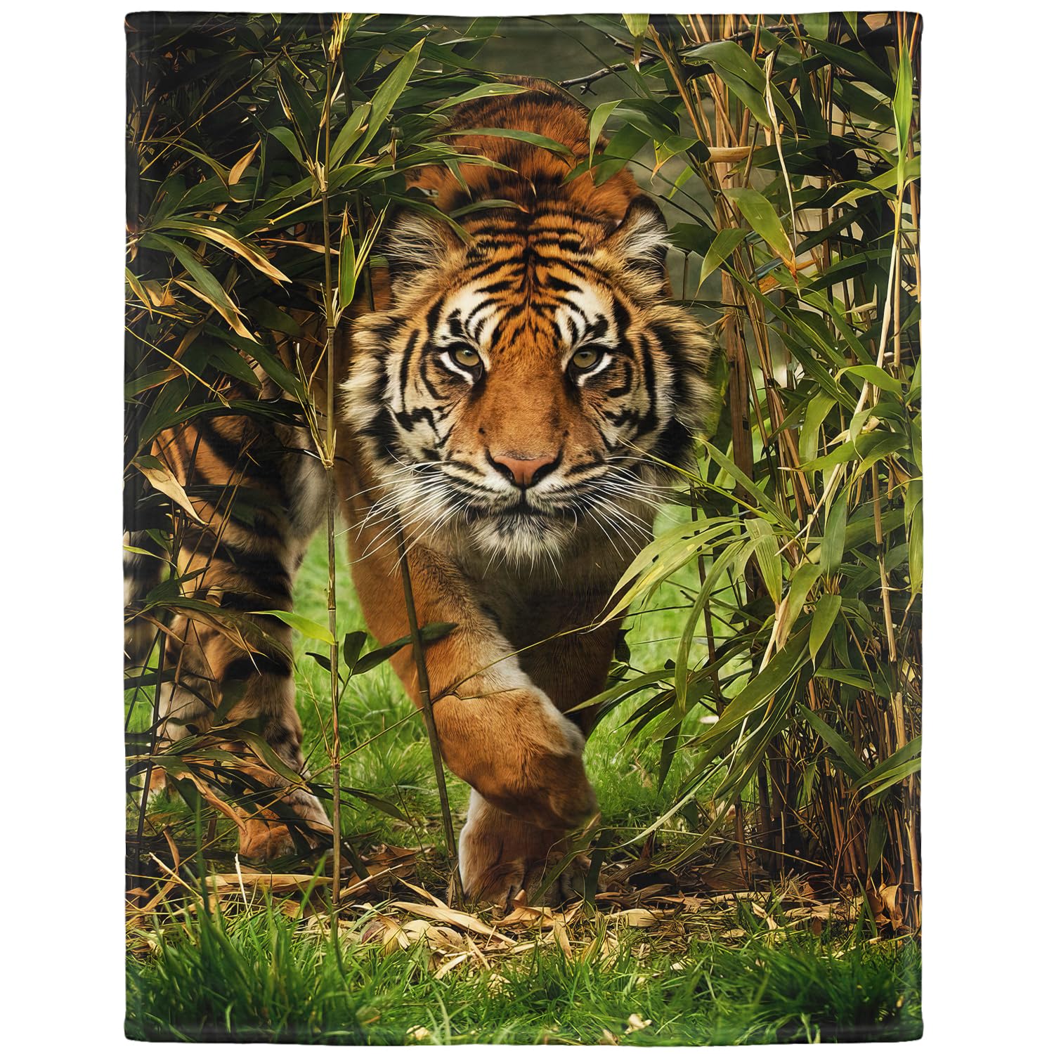 YISUMEI - Soft Fleece Blanket - Fierce Tiger,150 x 200 cm Throw Suitable for Bed or Sofa