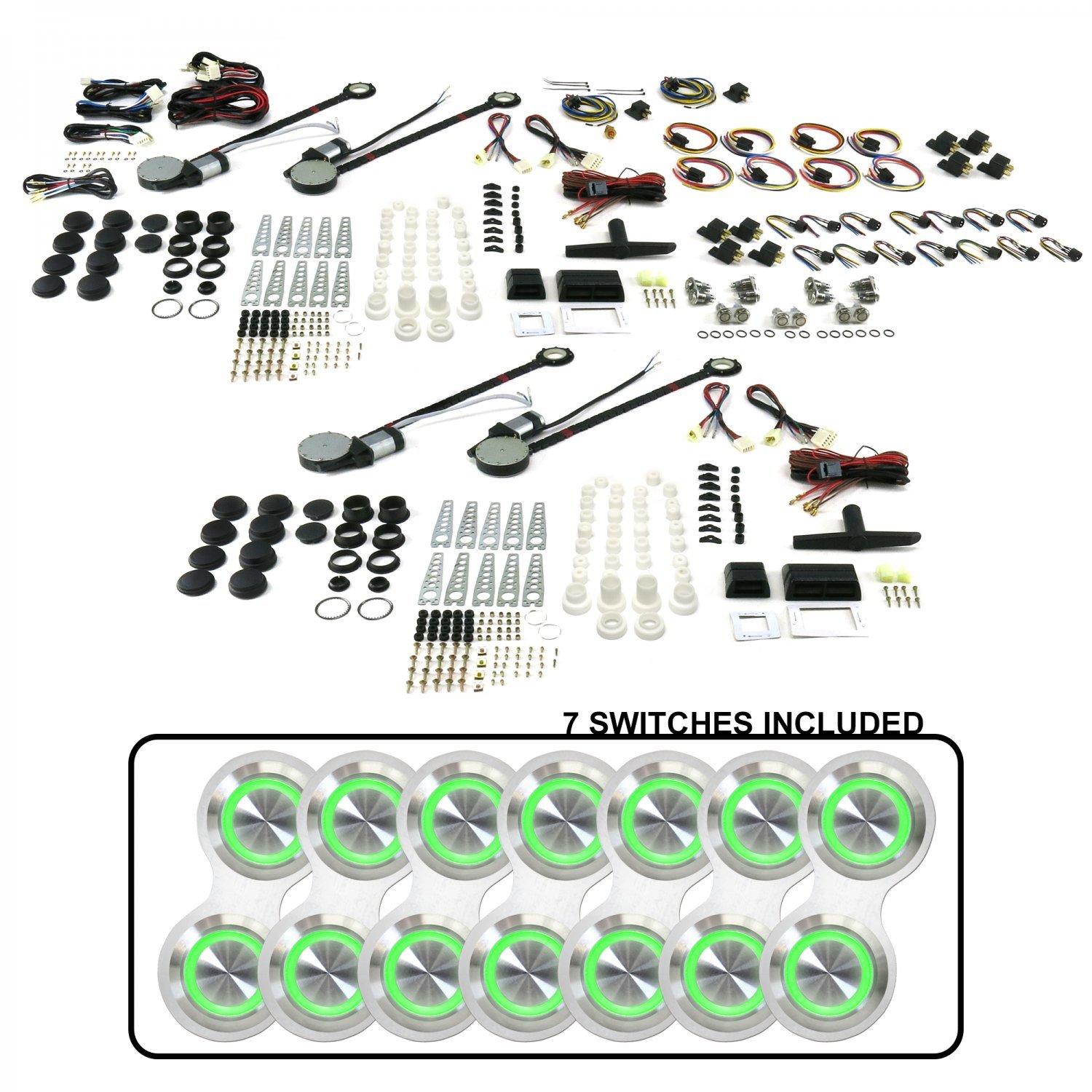 Amazon.com: AutoLoc Power Accessories 18520 4-Door Power Window Kit (with 7  Retro Billet Switches - Green Illumination): Automotive