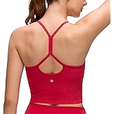 CRZ YOGA Cut-Out Y Back Crop Tank Tops for Women - Scoop Neck Spaghetti Strap Racerback Yoga Longline Sports Bra Non Padded