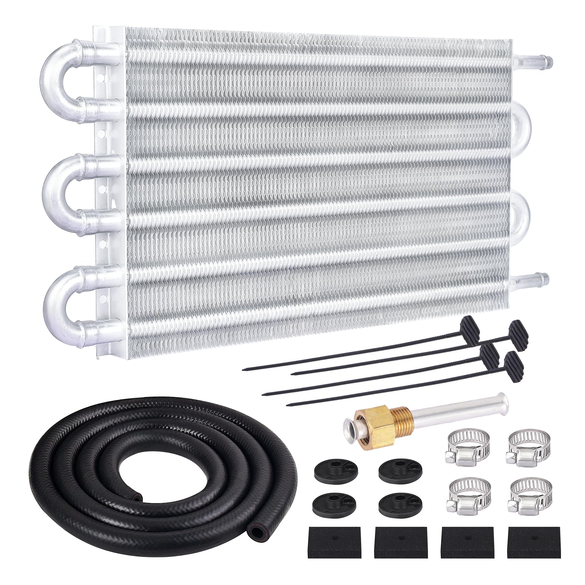 Photo 1 of EVIL ENERGY 5/16" Transmission Oil Cooler, 6 Pass Tube and Fin Cooler Kit Universal Aluminium Silver