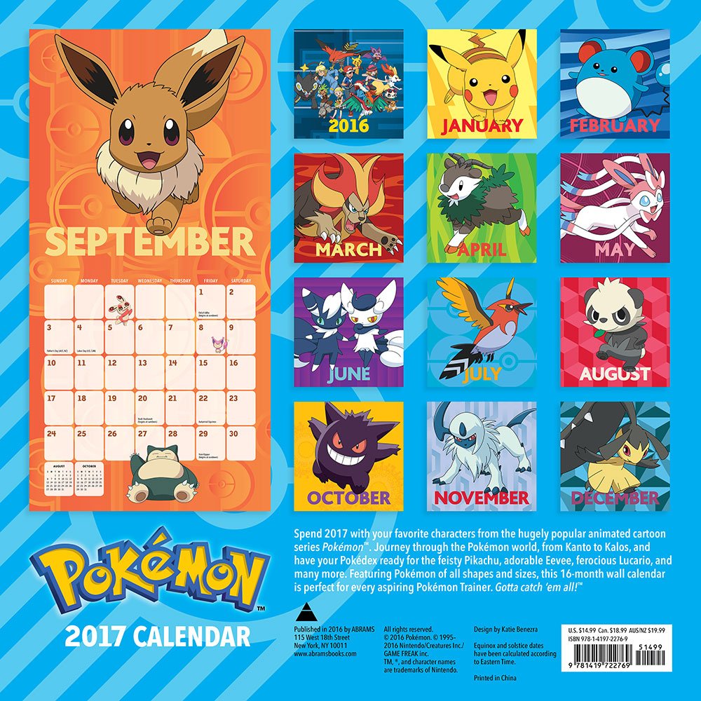 Pokemon 17 Calendar Pokemon Amazon De Bucher
