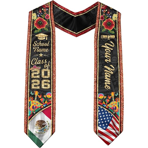 Amazon.com: LAVAPE Custom Mexican Graduation Stole  display picture 3