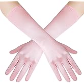 BABEYOND Long Opera Party 20s Satin Gloves Stretchy Adult Size Elbow Length 15 Inches