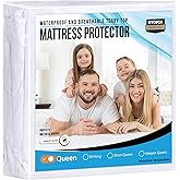Utopia Bedding Waterproof Mattress Protector Queen Size, Premium Terry Mattress Cover 200 GSM, Breathable, Fitted Style with 
