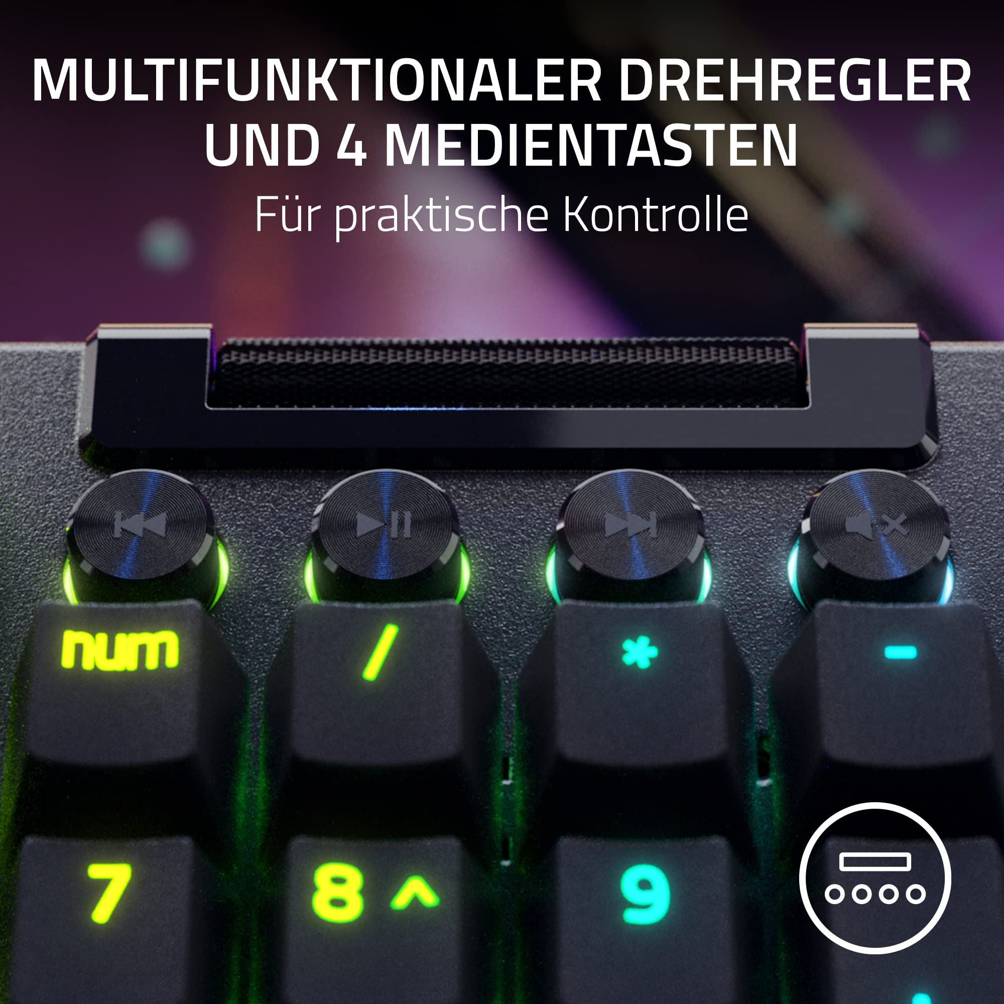 Razer BlackWidow V4 X Minecraft Edition - Mechanische Gaming-Tastatur - Chroma RGB (grüne Clicky Switches, 6 dedizierte Makro-Tasten, Doubleshot-ABS-Tastenkappen) QWERTY US-Layout | Minecraft 7
