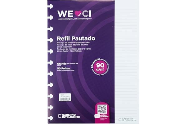 Bloco refil grande pautado 90g com 50 folhas Cirg4003 Caderno Inteligente
