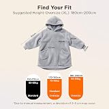 Bedsure Wearable Blanket Hoodie Women Fluffy Fleece Blue XL view 6