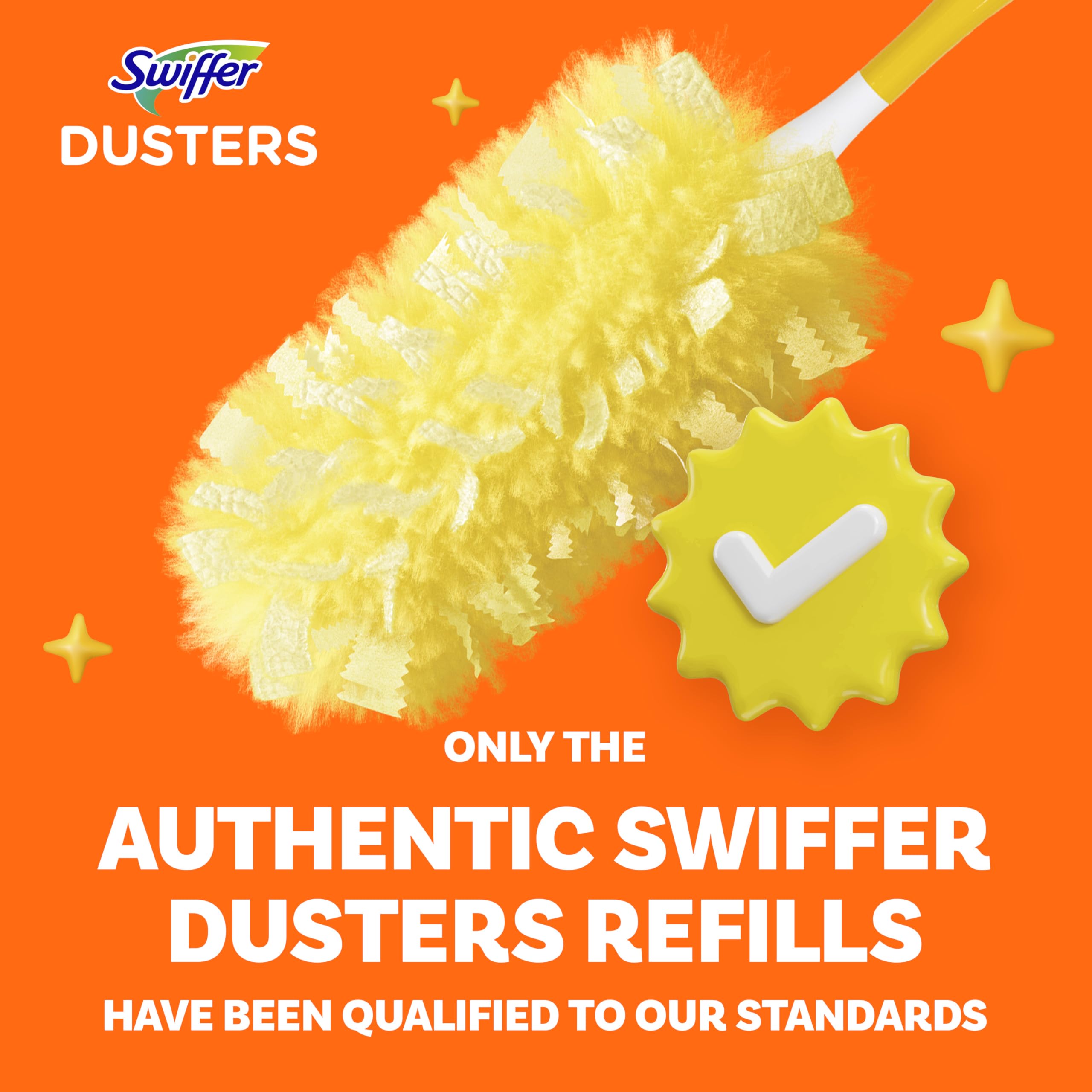 Swiffer Dusters Refill for Cleaning, Feather & Microfiber Duster Disposable Alternative, For Dusting Furniture, Blinds, Ceiling Fans, Walls, Helps Remove Allergens, Heavy Duty, Unscented, 11ct