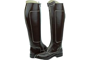 Hispar Mens Man Invader-1 Polo Players Boots Tall Knee High Leather Equestrian Brown