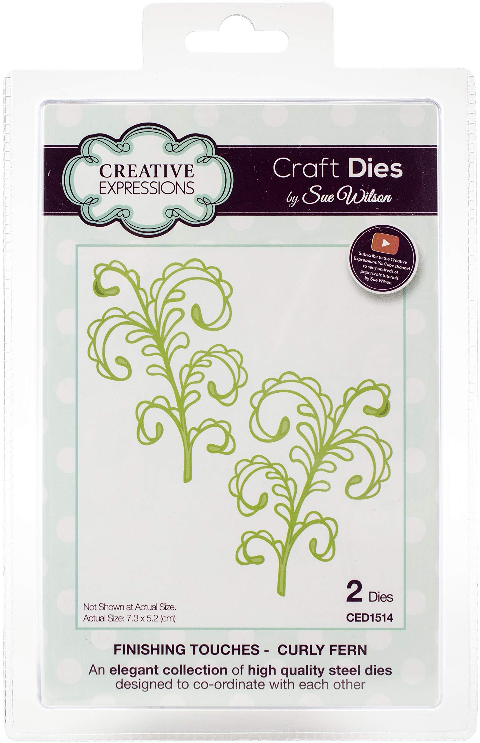 Sue Wilson Finishing Touches Collection Curly Fern Die Set, Metal, Silver, 18 x 12 x 0.6 cm