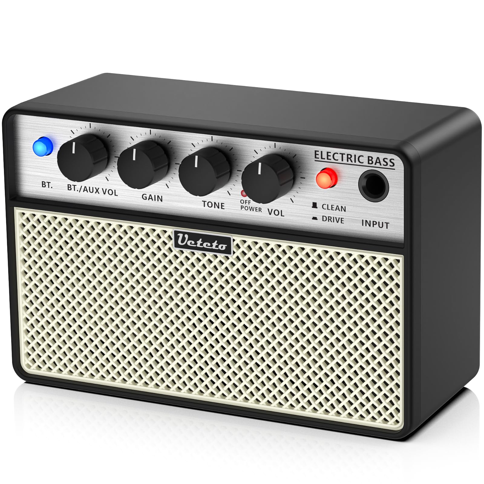 Photo 1 of Ueteto 10W Mini Bass Amp, Portable and Rechargeable Bass Guitar Practice Amplifier with Clean and Drive Channels