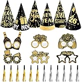 Openfly 24Pcs New Years Eve Party Supplies 2026 Happy New Years Party Headband Hats New Year Glasses New Year Noise Makers