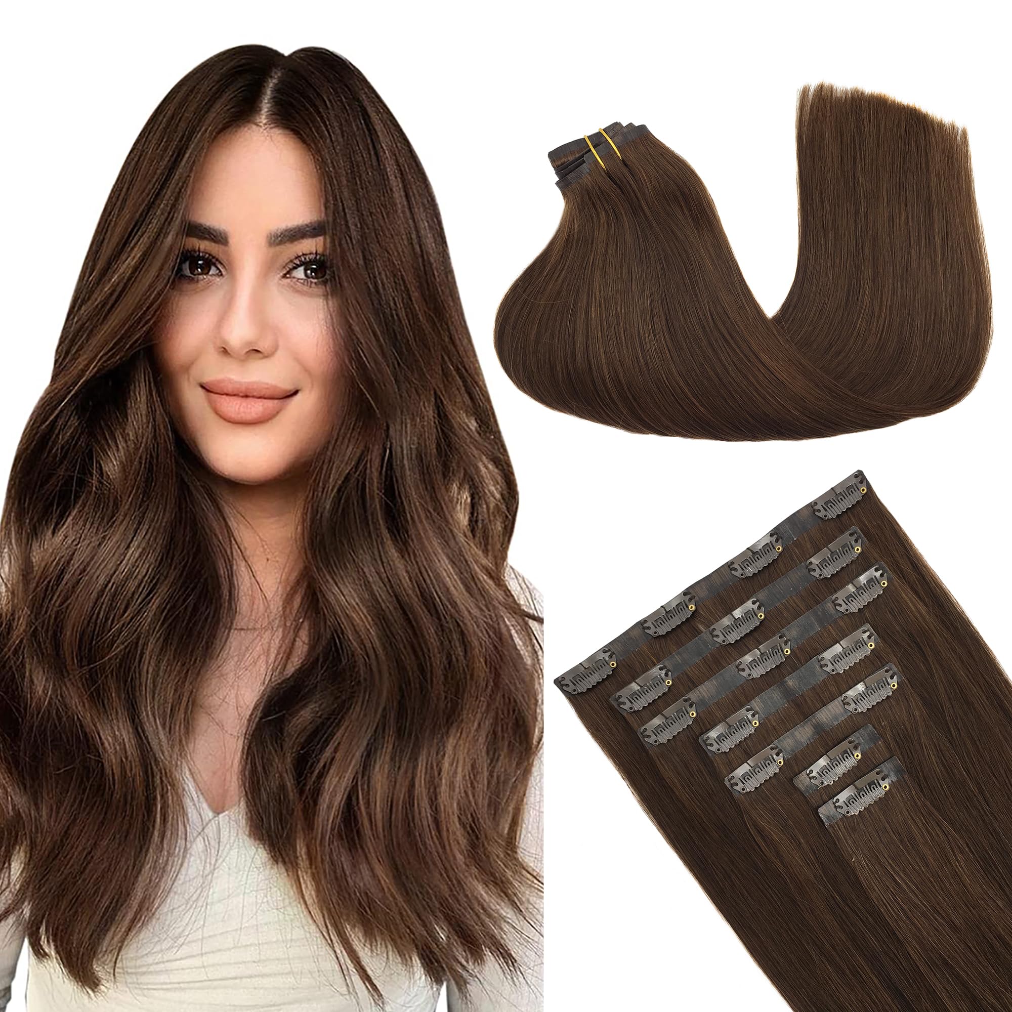 GOO GOO Clip in Hair Extensions Real Human