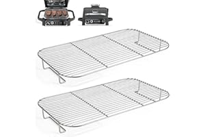 ERICAIR 2Pcs Stainless Steel Rack Set for Ninja Woodfire Outdoor Grill and Smoker, Grill Rack Accessories for Ninja Woodfire OG701 OG751, Non-Stick Barbecue Cooking Grill Stand - Dishwasher Safe