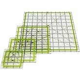 Quilting Rulers,Sewing Ruler,4 Piece Quilting Square Templates Green(3.5"x3.5",5"x5",6.5"x6.5",10.5"x10.5")