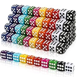 DIYDEC 100pcs 16mm Game Bulk Dice 10 Colors Acrylic