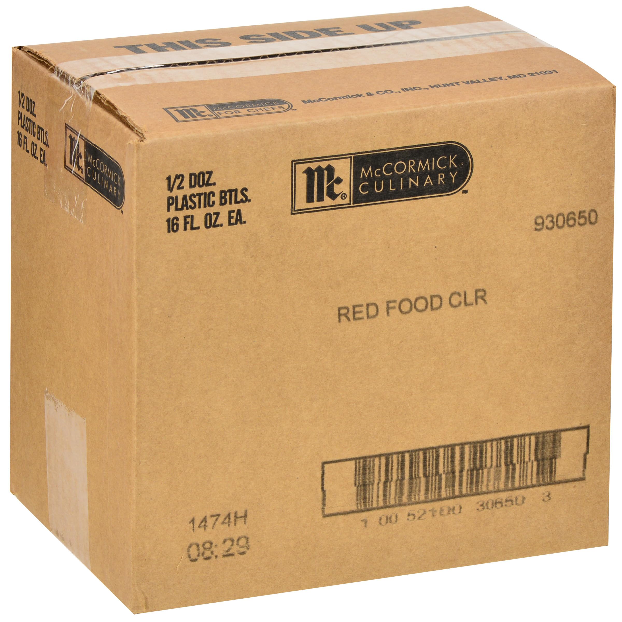 McCormick Culinary Red Food Coloring, 16 fl oz (Pack of 6) - Six 16 Fluid Ounce Bottles of Red Food Coloring Liquid for Adding Rich Color to Cakes, Cookies, Icings, and More Image