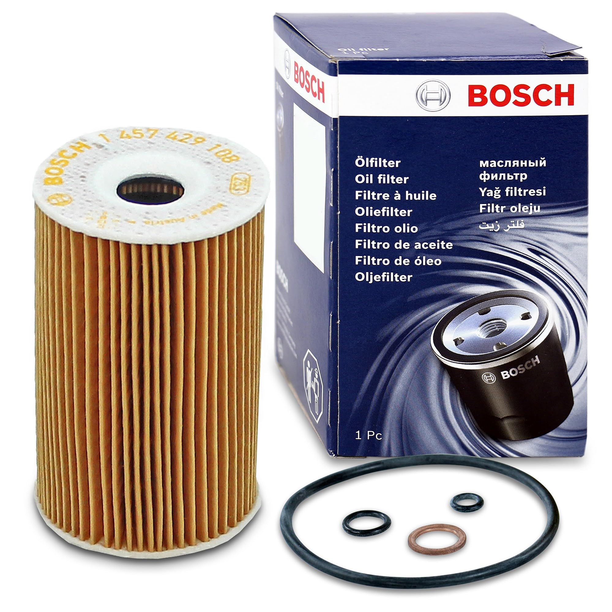 Bosch P9108 Car Oil Filter - Separates Soot and Metal Particles from Engine Oil - Provides Reliable Engine Lubrication