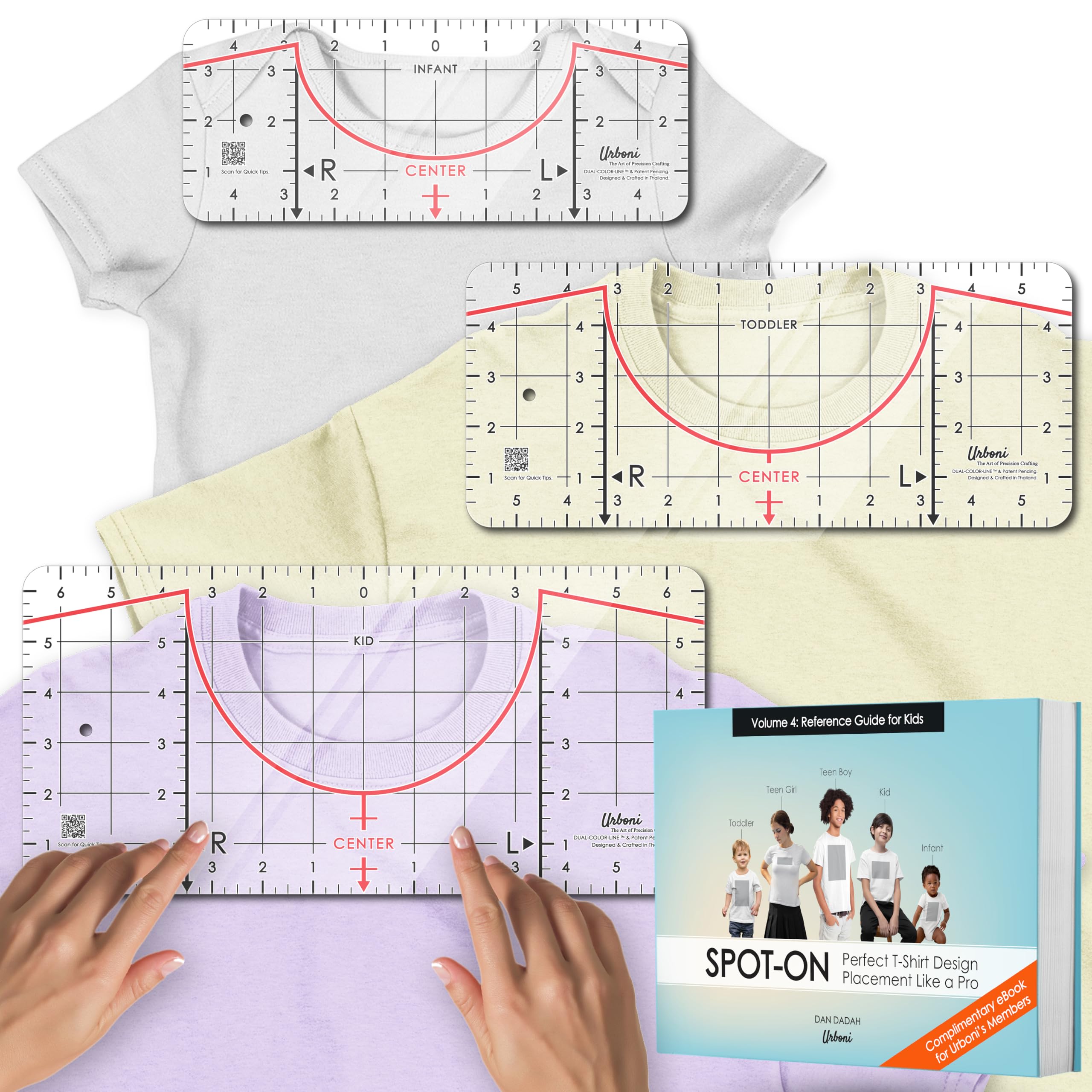 Photo 1 of (3-Kid Sizes) Tshirt Ruler Guide Vinyl Alignment – T Shirt Measurement Tool, Center Placement Guide for Heat Press, Shirt Ruler, Left Chest Logo, DTF, HTV, Sublimation, Shirt Alignment Tool