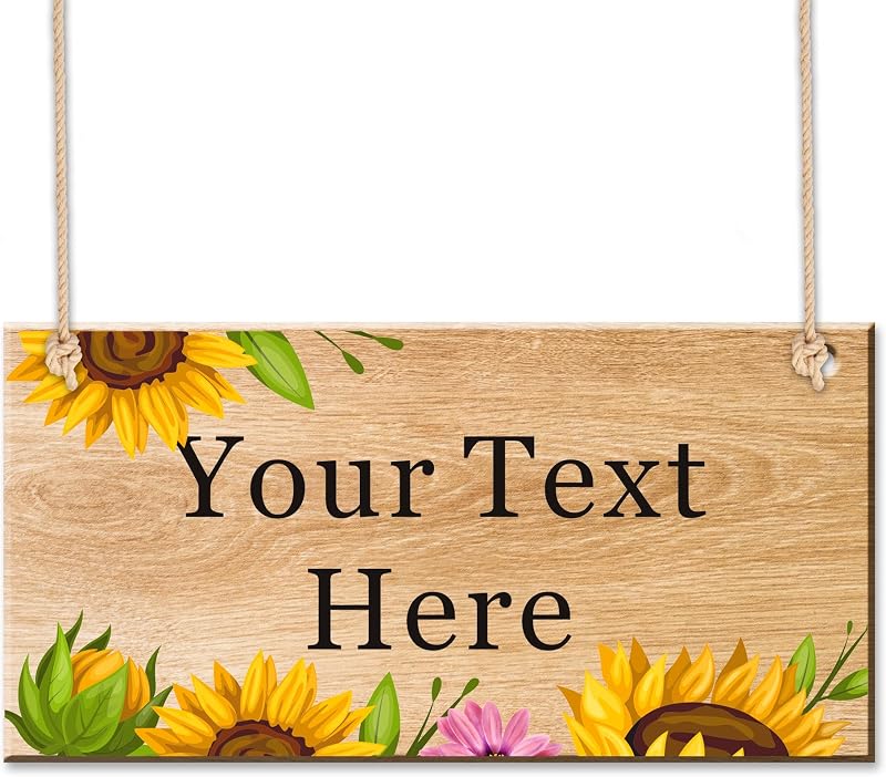 EDSG Personalised Wooden Garden Sign Plaque Outdoor Welcome 186x92mm