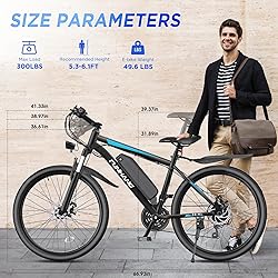 Funhang Electric Bike for Adults, 26'' 1000W Peak