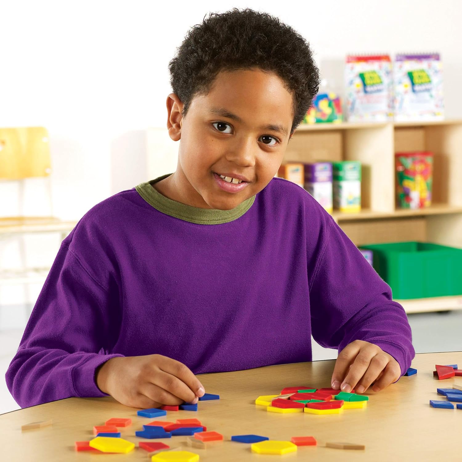 Learning Resources Plastic Pattern Blocks, Math Games for Kindergarten, Homeschool, Shape Recognition, Early Math Skills, Set of 250, Ages 4+: Toys & Games