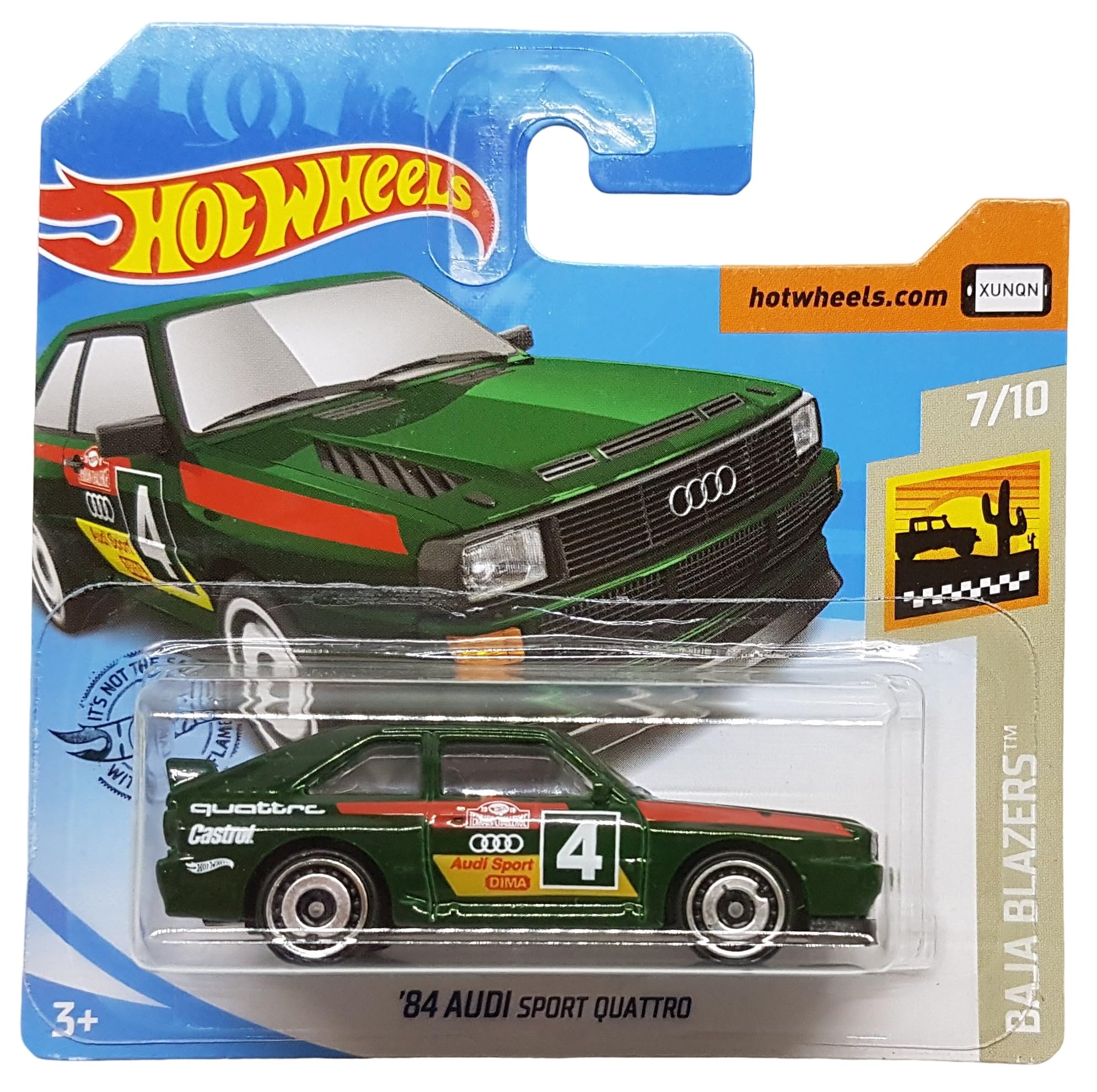 Hot Wheels - ´84 Audi Sport Quattro - Baja Blazers 7/10 - FYF53 - Short Card - Castrol - Dark Green - Mattel 2019-1:64