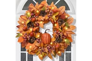 BLEUM CADE Fall Decor Fall Wreath-Fall Wreaths for Front Door, 18 Inch Autumn Wreath for Outside Porch Decoration, Wreath for Fall Outdoor Indoor Home Decoration