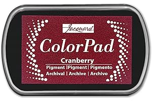 Jacquard ColorPad Archival Pigment Ink Stamp Pads- Cranberry - Acid Free - Non-Toxic - Excellent for Blending, Embossing and Stamping