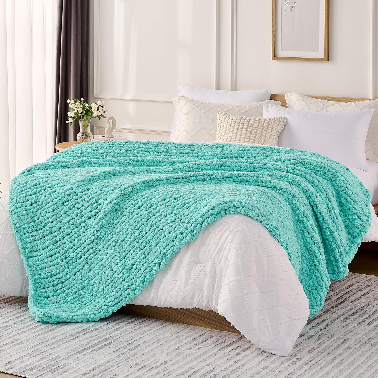 L'AGRATY Chunky Knit Blanket