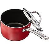 Farberware Buena Cocina Nonstick Sauce Pan/Saucepan with Lid, 3 Quart, Red