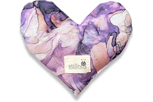 Stillnus Weighted Heart Eye Pillow with Organic Lavender & Flaxseed – Relaxation Gift for Women, Meditation Tool, Mindful Rest, Cooling Eye Mask, Wellness Self-Care Kit