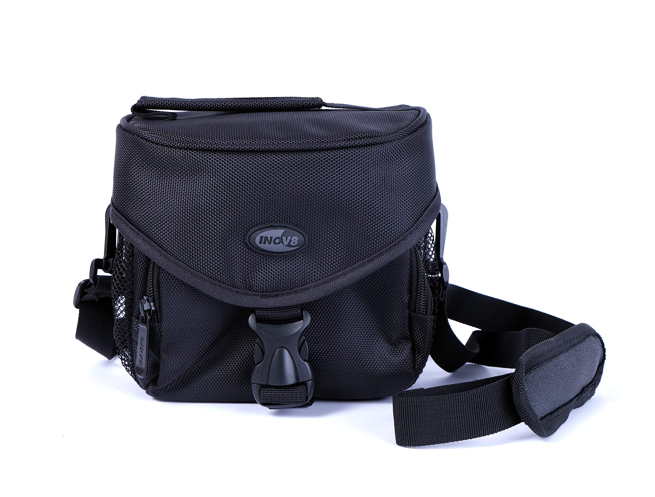Inov8 Universal Protective Camera Case for Bridge/SLR/DSLR Zoom Cameras and Lens. + Accessories with Cross Body Strap. To Fit Sony, Canon, Fujifilm, Nikon Olympus Pentax