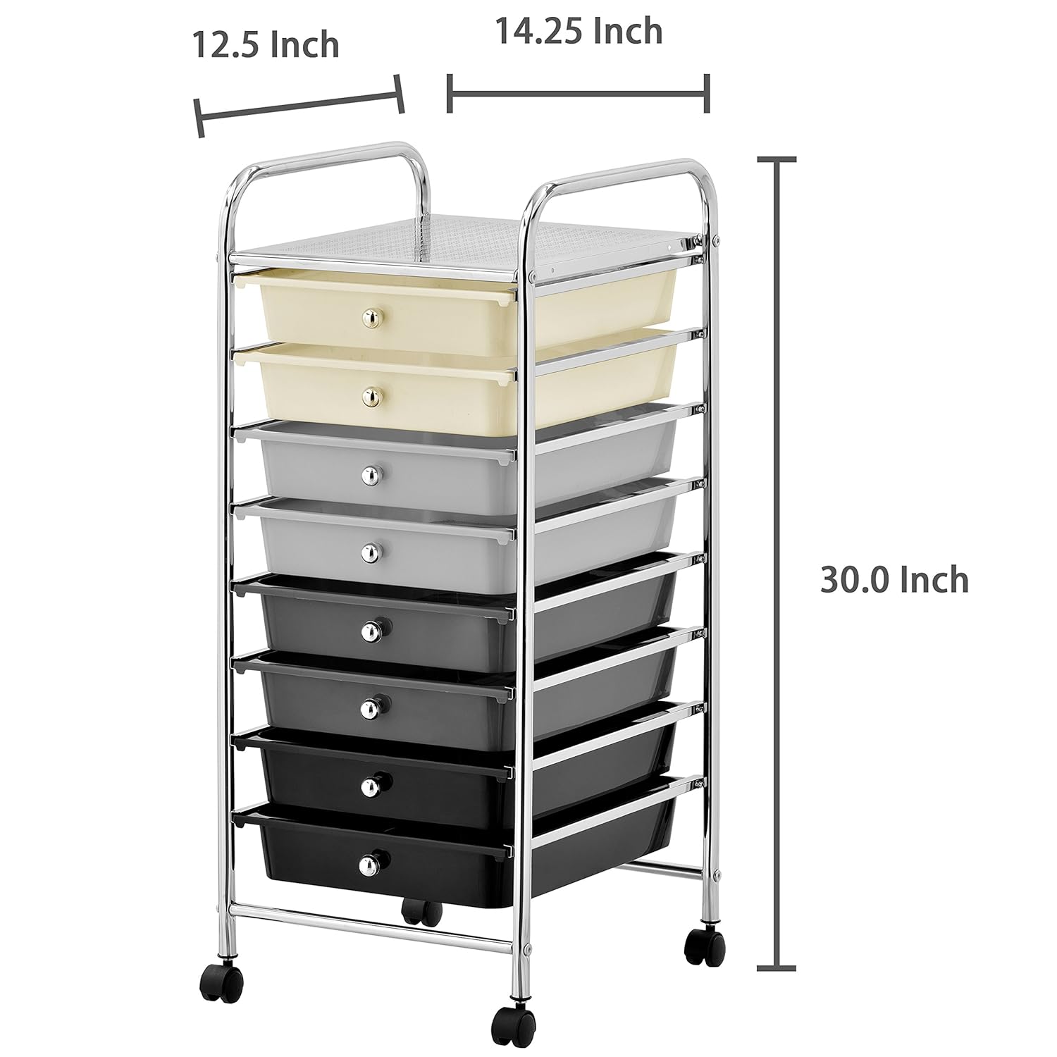 Mygift 8 Drawer Rolling Trolley Storage Organizer Mobile Office