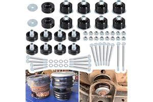 E-COWLBOY KF04058BK Body Mount Bushing Kit for Ford F250 F350 Super Duty 1999-2007 2WD 4WD XL XLT Lariat King Ranch Harley-Davidson Edition Polyurethane Body Cab Mounts & Steel Sleeves & Hardware (Black)
