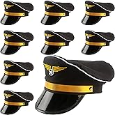 SGBETTER 8 Pack Adult Pilot Hat Airplane Captain Hat Costume Accessories for Men Women Halloween Cosplay Party Supplies