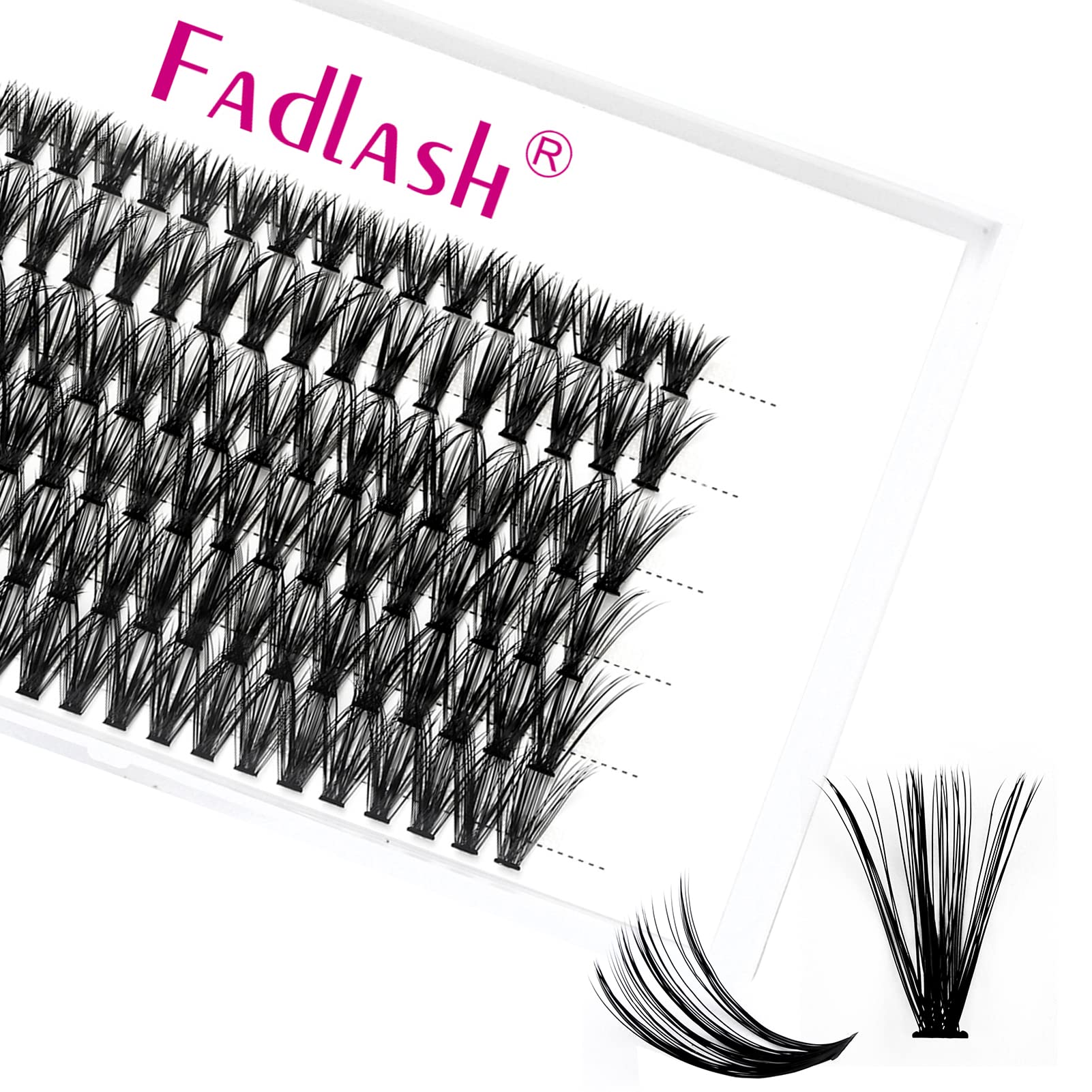 Individual Lashes Fadlash Cluster Eyelashes Extension 40 Root 0.07mm D Curl 11mm Single Length Eyelashes Individual Cluster Lashes Self-Application DIY Lashes Extensions — image 1