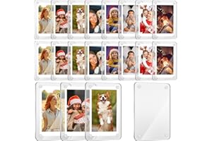 Remerry 24 Pcs Christmas Acrylic Fridge Magnetic Frames for Photos Compatible with Polaroid Instax Mini Pictures Double Sided Clear Fridge Magnetic Frame Xmas Gift for Family Friend 2.36 x 3.54 Inch