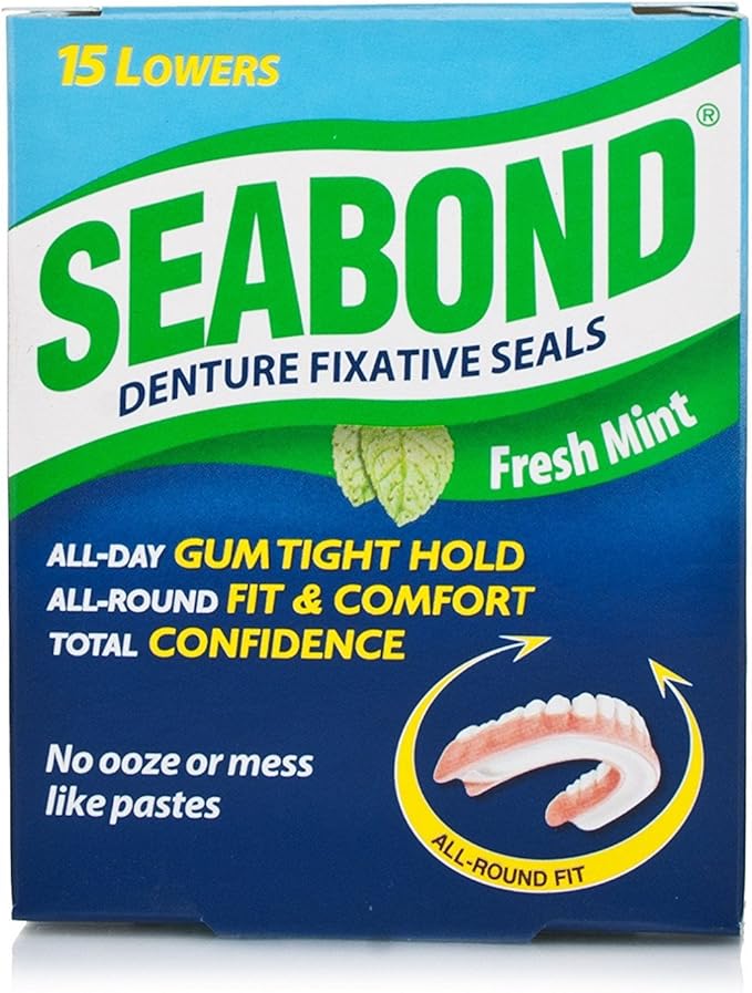 Seabond Denture Fixative Seals Fresh Mint 15 Lowers Amazon.co.uk Health & Personal Care