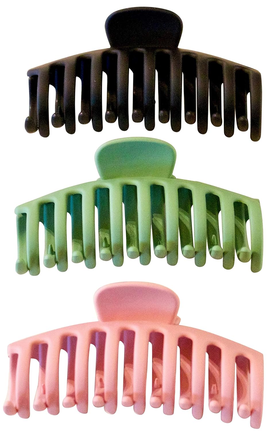 Claw Hair Clip – Claw Clip 3 Pack Hair Styling Accessories – Strong Hair Claw Clips for All Hair Types – Jaw Clip for Styling and Sectioning – Black, Pink and Green Hair Jaw Clips by Wareworks : Beauty