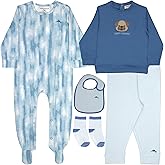 Tommy Bahama 5-Piece Baby Layette Set - Footsie, Shirt, Pants, Bib, and Socks Bundle for Infants and Babies