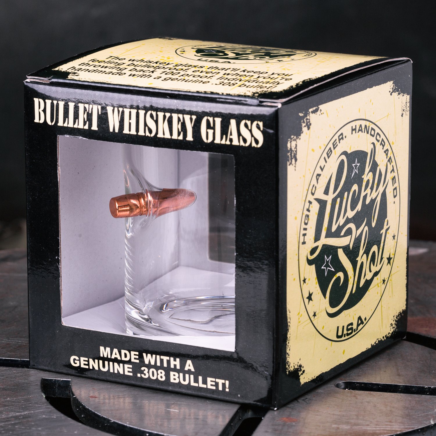 Hand Blown glass with .308 bullet