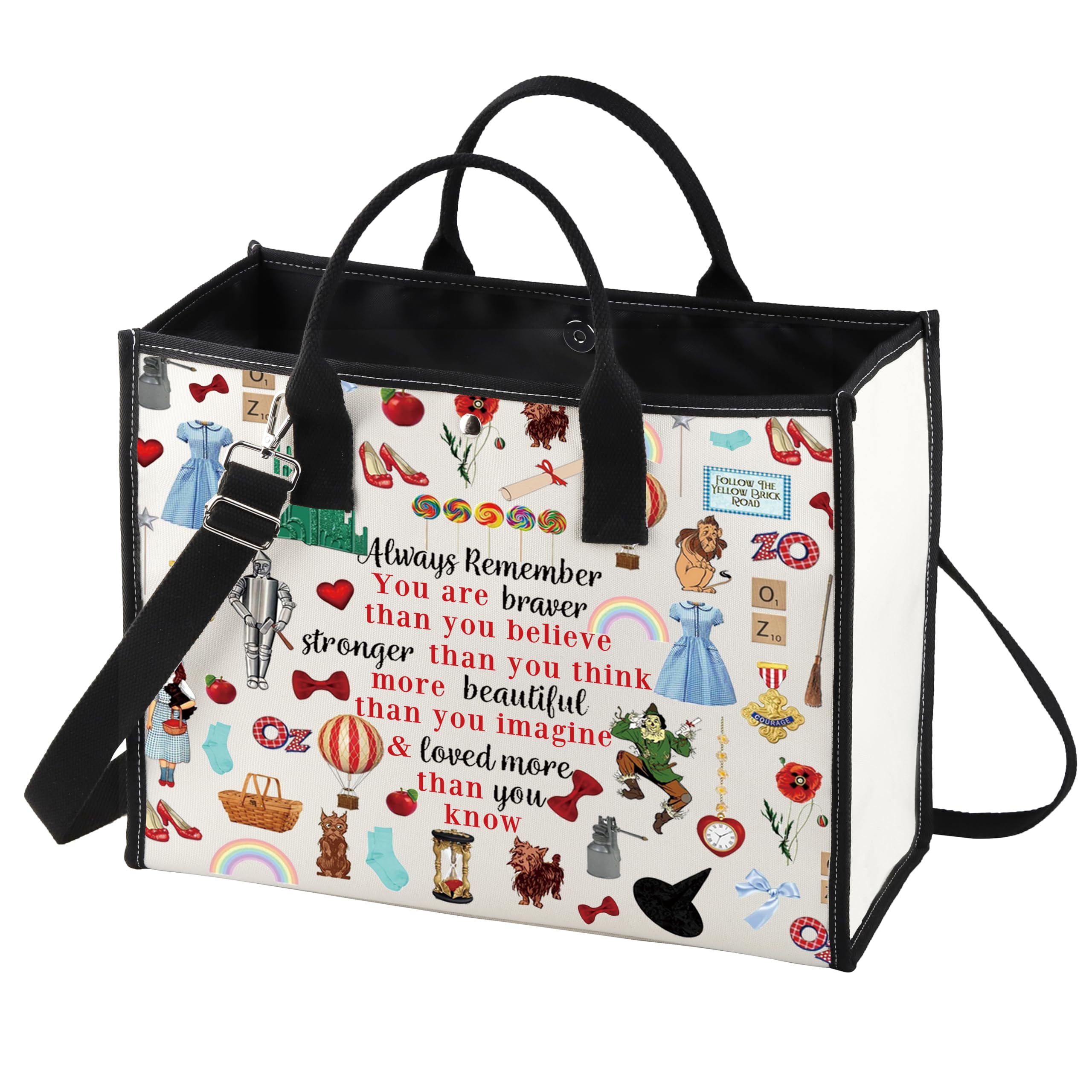 LEVLO Wizard Dorothy Cosmetic Make up Bag You are Braver Stronger Smarter Than You Think Gift Dorothy Ruby Red Slippers Makeup Zipper Pouch Bag for Women Girls, Dorothy LT