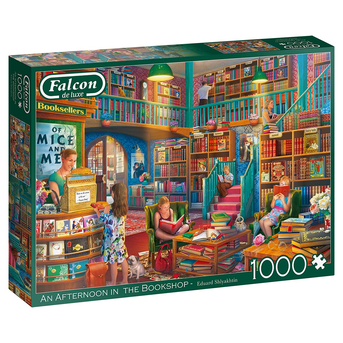 Jumbo, Falcon de luxe - Afternoon at The Bookshop, Jigsaw Puzzles for Adults, 1,000 piece
