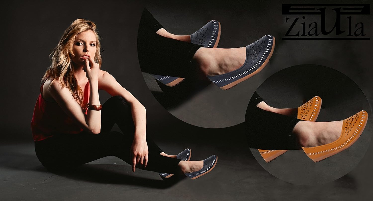 ziaula synthetic stylish laser cut bellies for woman (belly shoe) combo pack